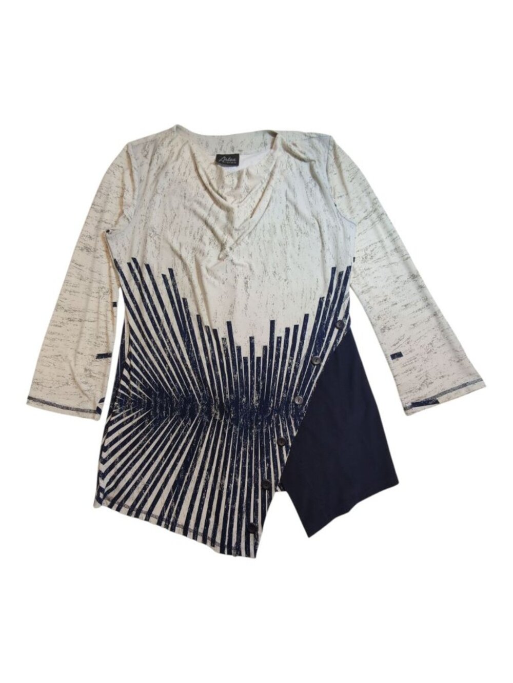 Artex Fashions Asymmetrical Abstract Button Jacket Top Womens XL